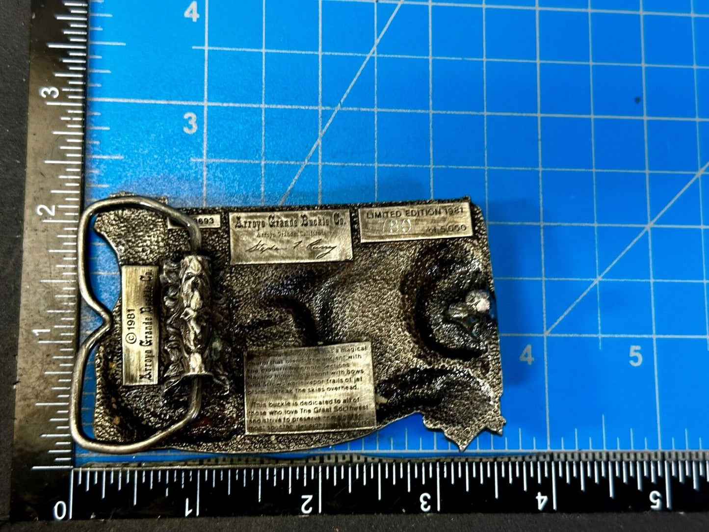 The Great Southwest Navajo Indian Hunter Commemorative Vintage 1981 Belt Buckle