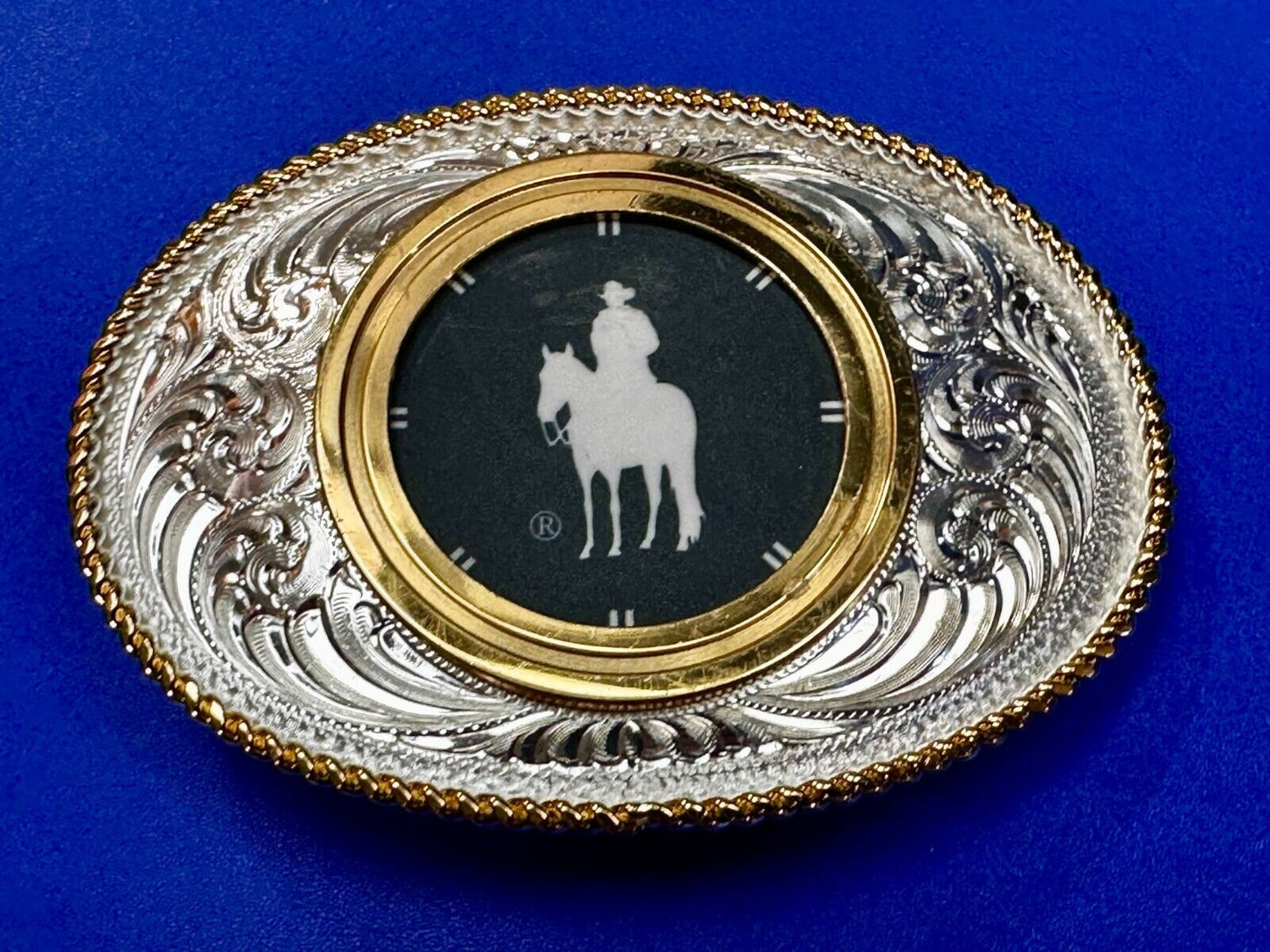 Vintage Blank Coin CollectorsTwo Tone Vintage Montana Silversmith Belt Buckle