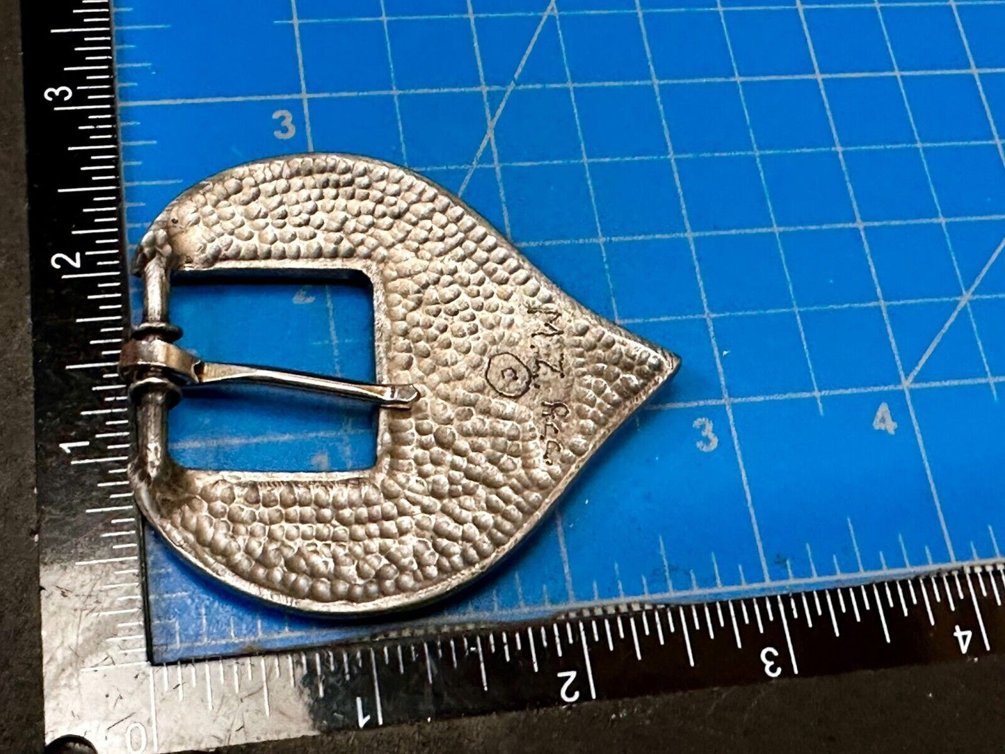 Beautiful Heart Shape Textured Replacement Dress Silver Tone Belt Buckle- MZ RCC