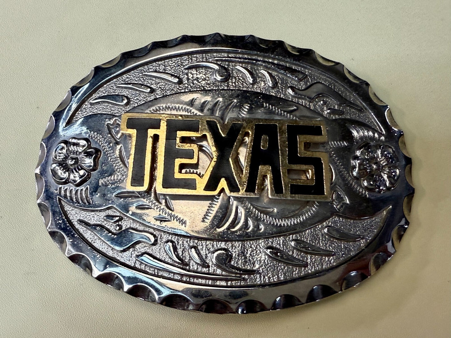 Texas - The name say it all. Big Southwestern Black Block letters Belt Buckle