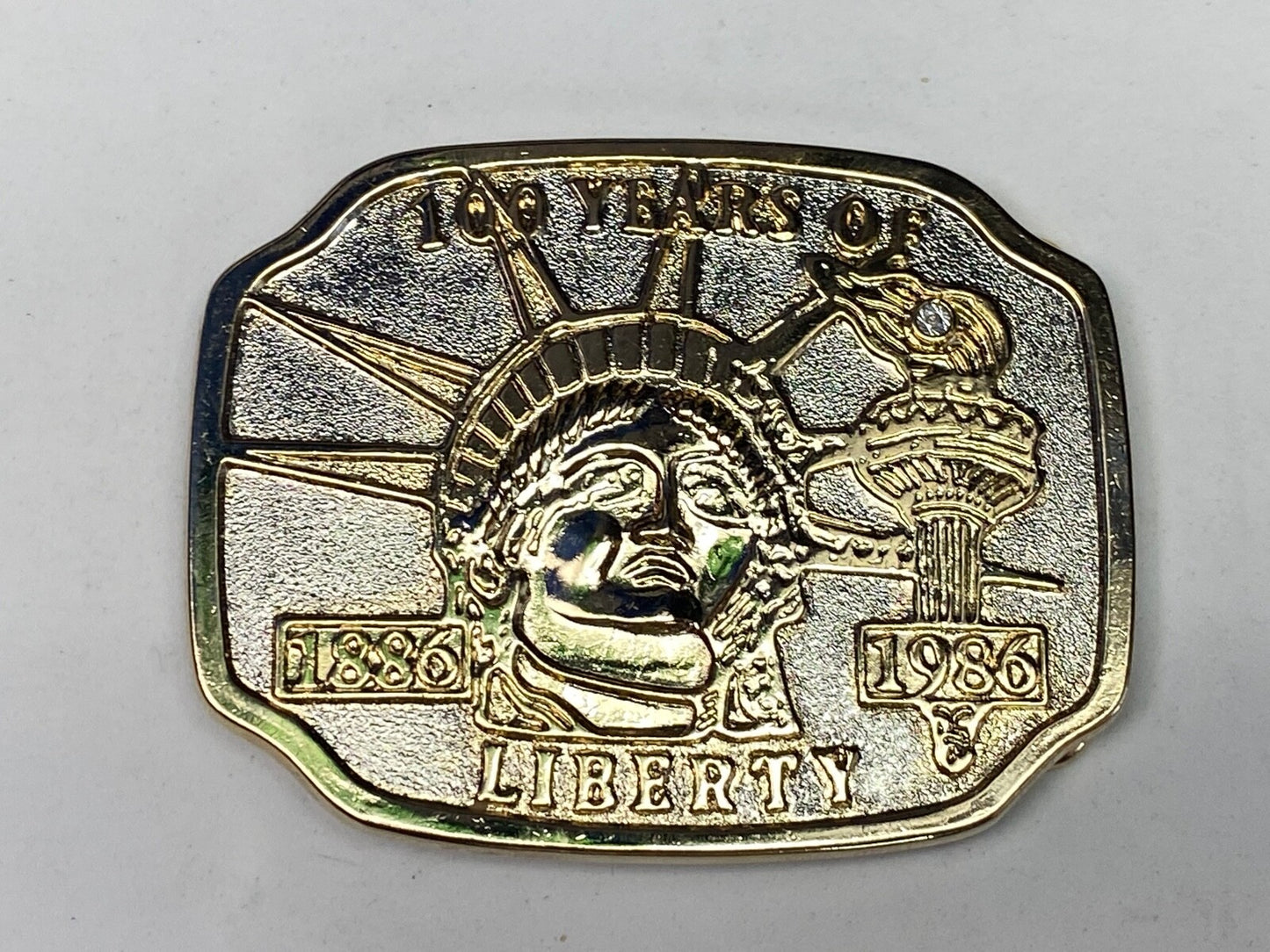 Vintage Belt Buckle 100 Years Of Lady Liberty 1886 - 1986 Statue Of Liberty