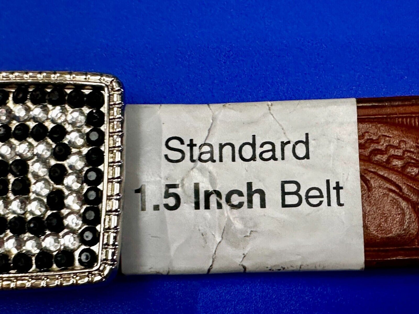 Beautiful Black and Clear Rhinestone Covered Rectangular Fashion Belt Buckle