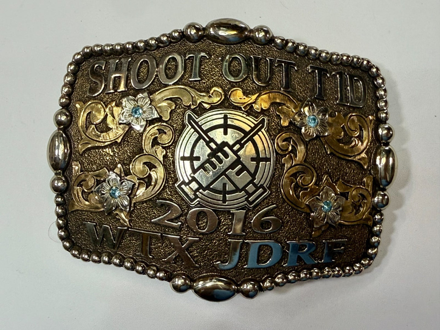 2016 WTX JDRF Budweiser Shootout NASCAR Trophy Molly's Custom Silver Belt Buckle