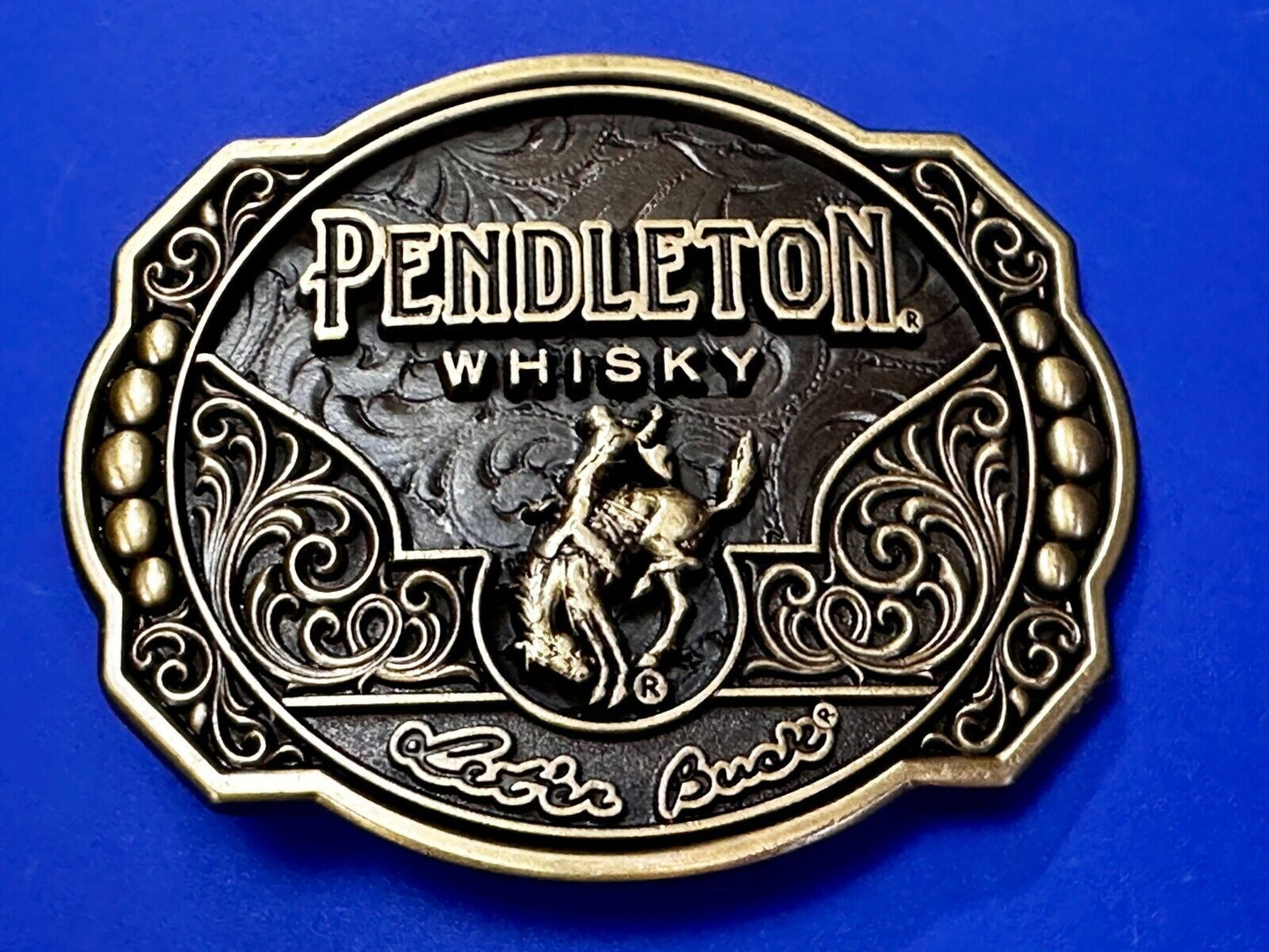 2024 Pendleton Whiskey Let'er Buck Rodeo Cowboy Montana Silversmiths Belt Buckle