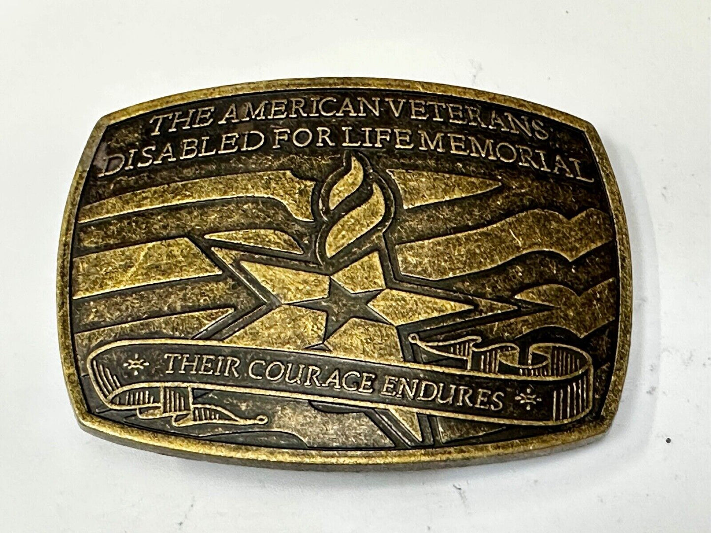 The American Veterans Disabled for life Memorial Commemorative Belt Buckle