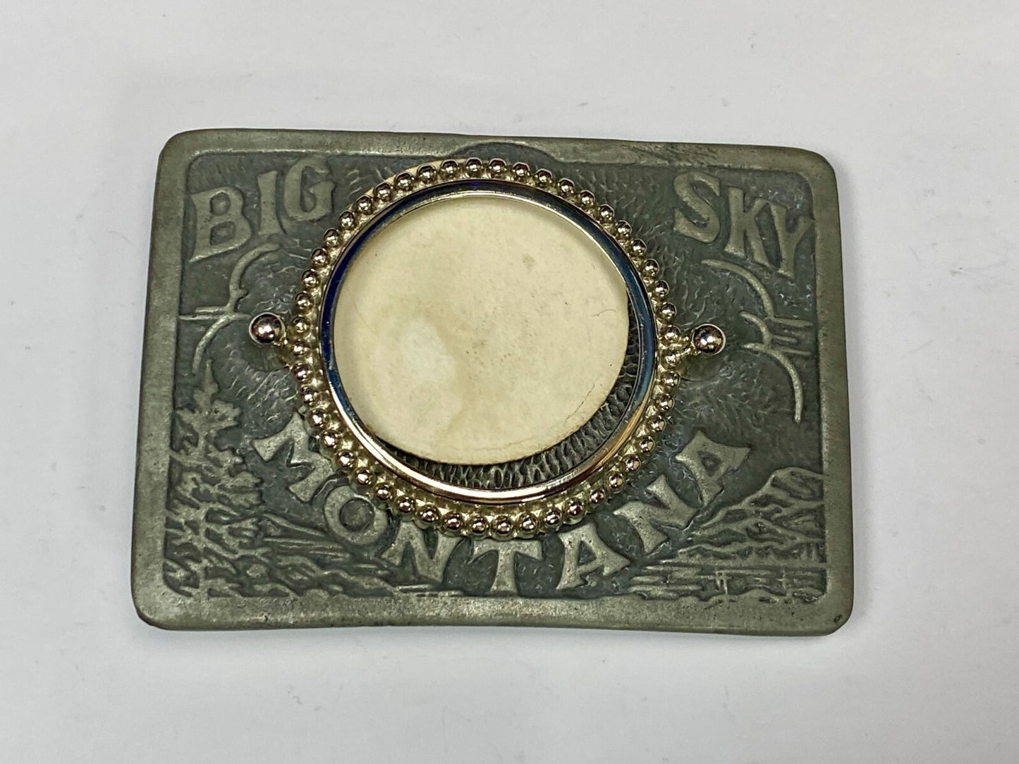 Big Sky Montana Nature Scene Vintage Blank Coin Collectors for Craft Belt Buckle