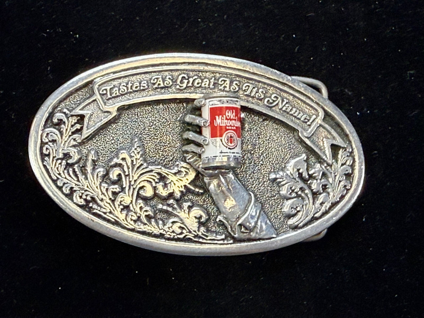 Taste as Great as Its Name Old Milwaukee Beer Promotional Belt Buckle by Adezy