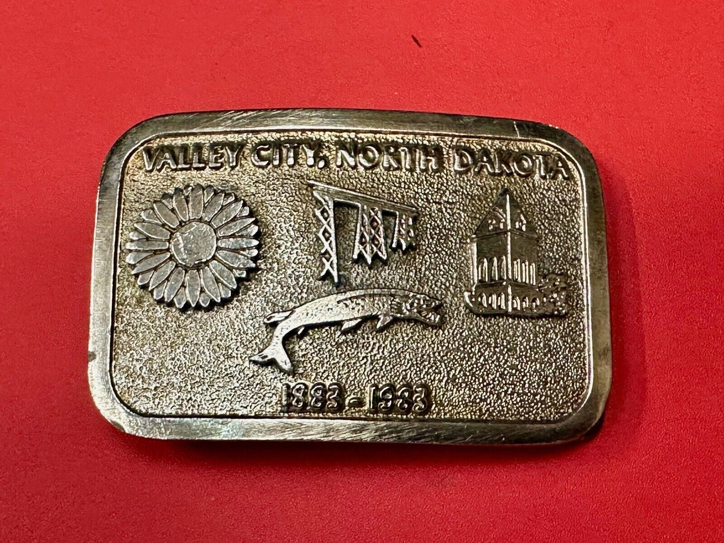 Vintage 1983 Valley City City State Commemorative North Dakota belt buckle