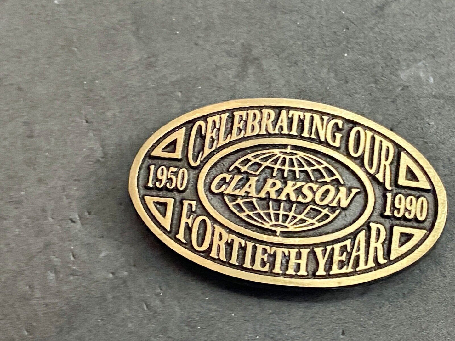 Vintage 1990 Clarkston - 14th year celebration belt buckle by Rainbow Medals