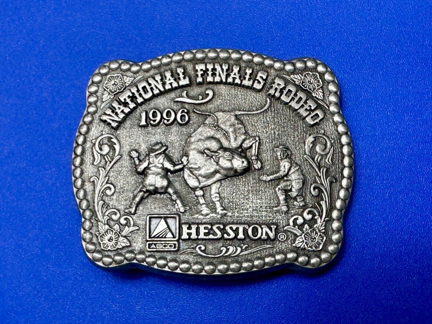 1996 Youth size NFR National Finals Rodeo ADM Kicking Bronc belt buckle