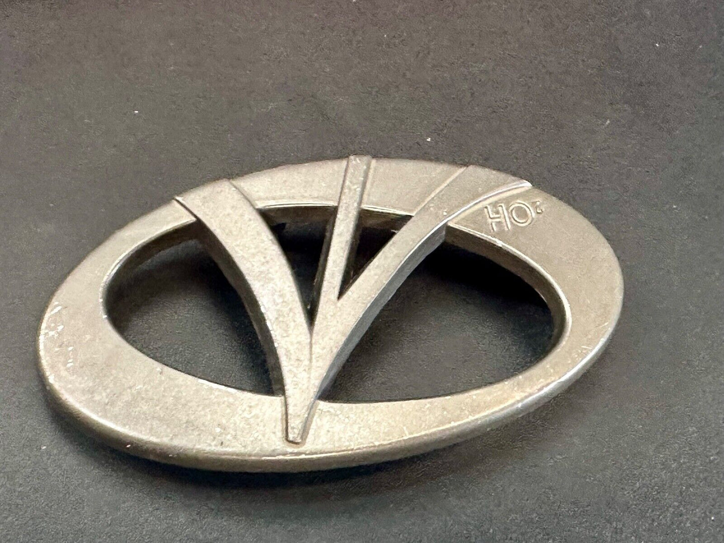2OH Cutout gold color belt buckle Peace love & Rock & Roll
