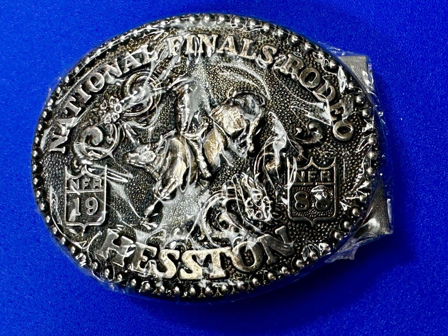 1988 Hesston National Finals Rodeo NFR Cowboys Youth Size NOS Belt Buckle