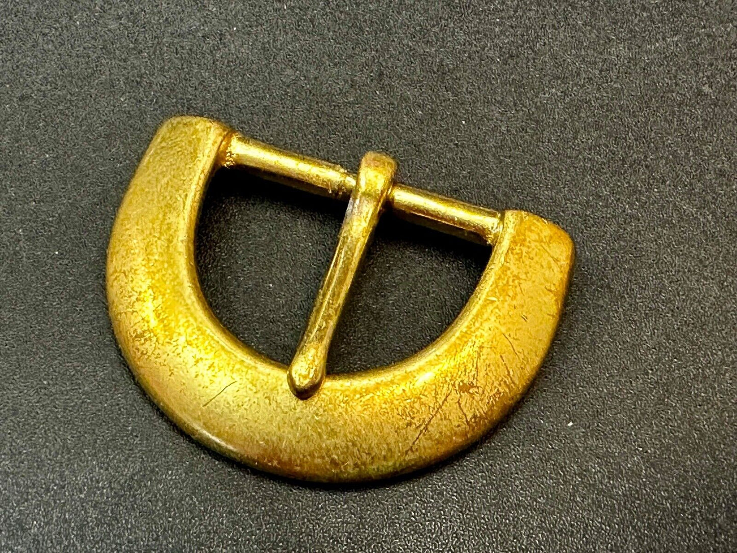 Thick Solid Brass Half Oval Shaped Vintage Replacement Belt Buckle