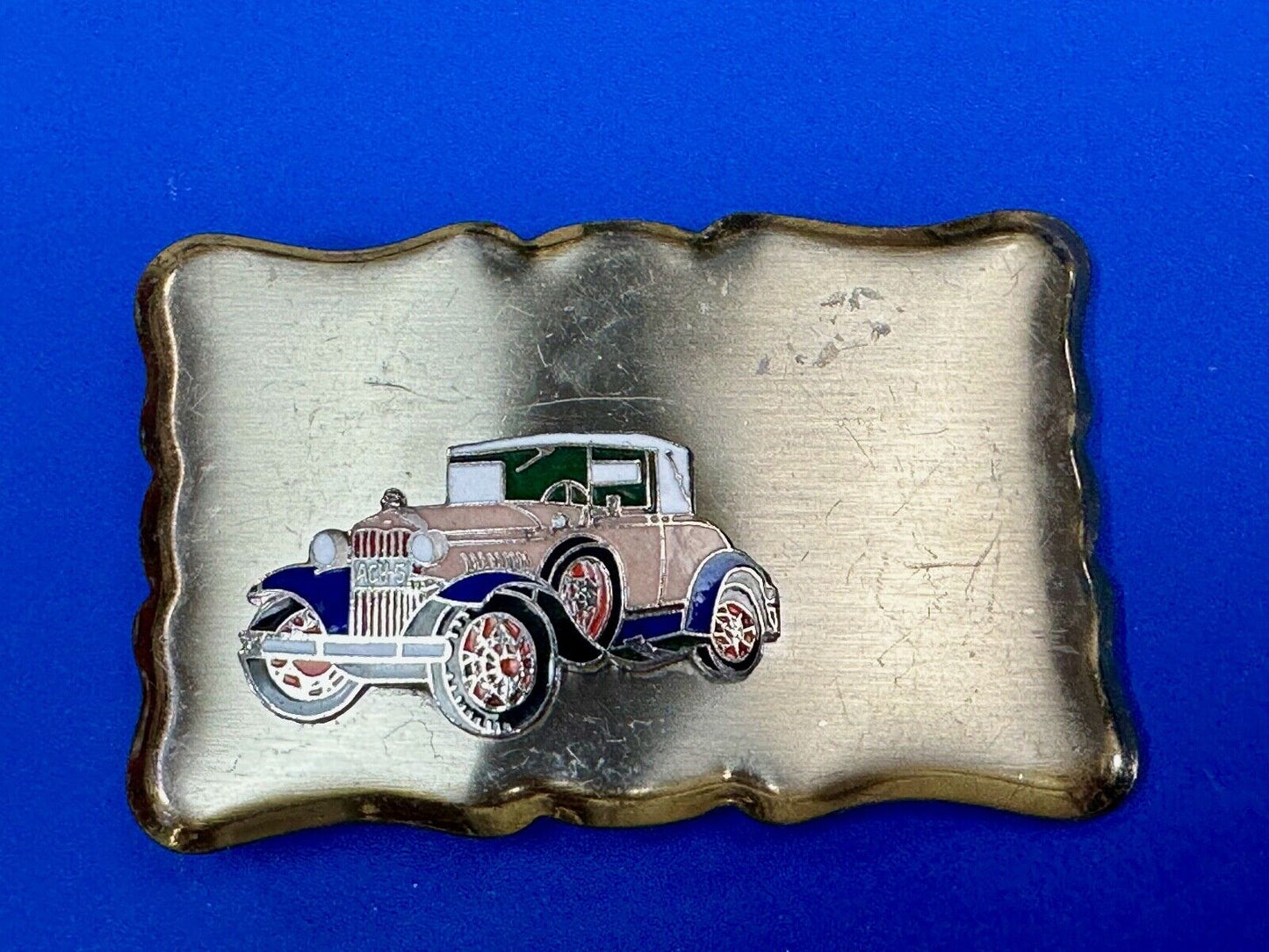 vintage car collectors auto vintage belt buckle with space to customize!