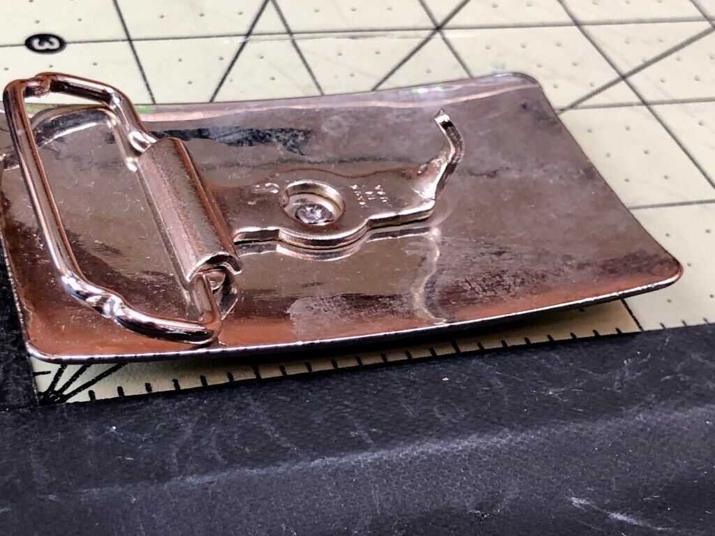 USA made vintage Covered Wagon Mixed Metal Stand out belt buckle