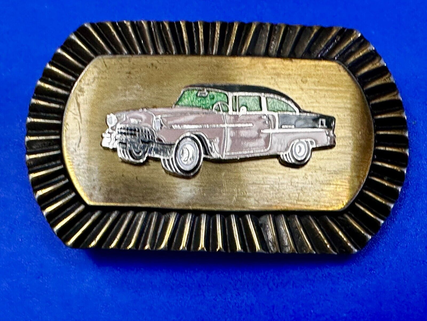 1955 Chevrolet Bel Air? Sport Coupe Model Centered Car Collectors W Belt Buckle