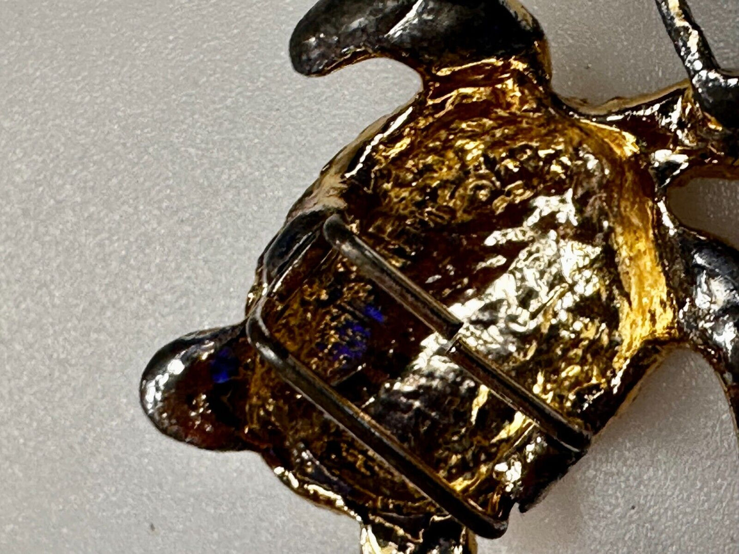 Turtle Tortoise Figural Two Piece Interlocking Gold Tone Vintage Belt Buckle