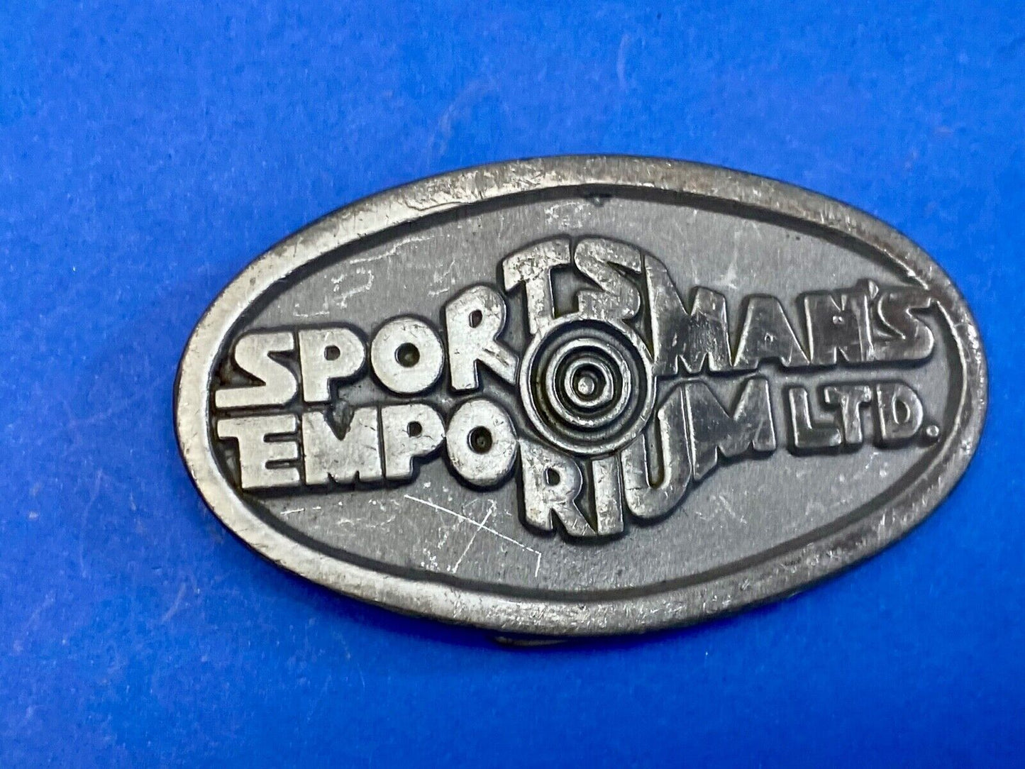 Vintage 70'S Sportsman's Emporium Ltd Advertisement Company Promo Belt Buckle