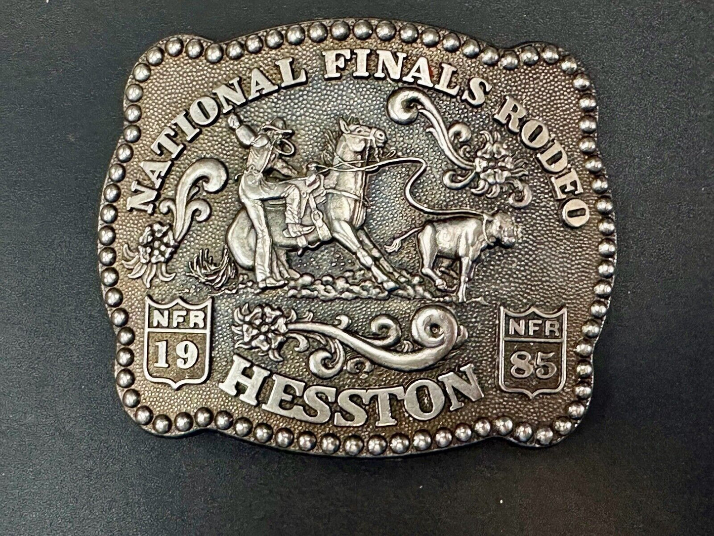 1985 Hesston National Finals Rodeo NFR Limited Edition Collectors Belt Buckle