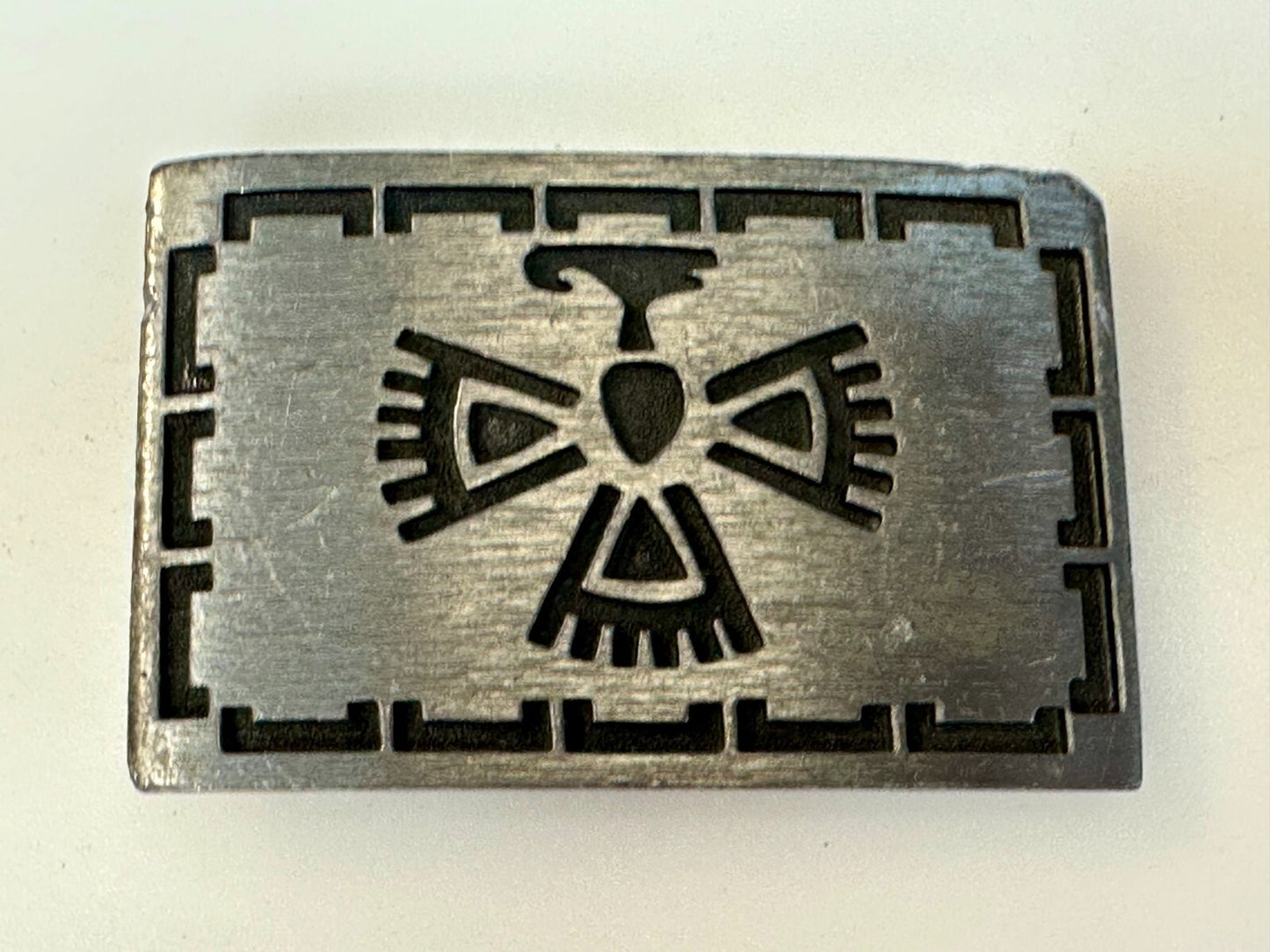 Thunderbird Native American Indian Art Symbol Rectangular Western Belt Buckleun