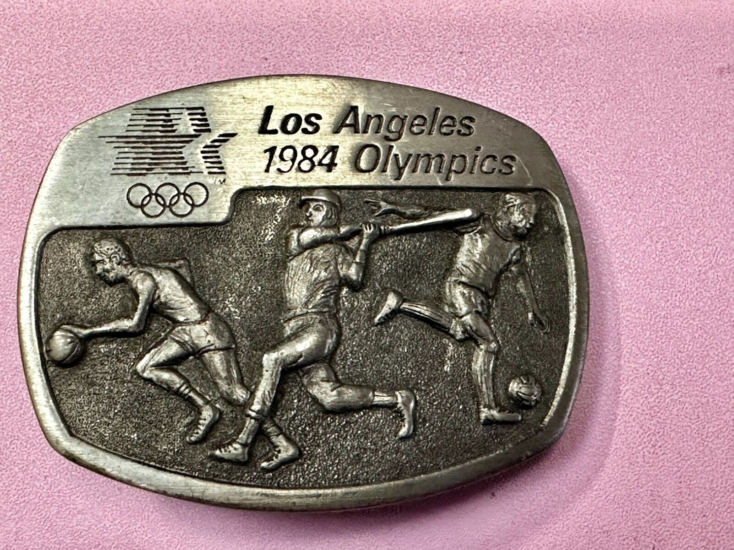 Baseball - 1984 Los Angeles Olympics Commemorative Pewter Sanchez Belt Buckle