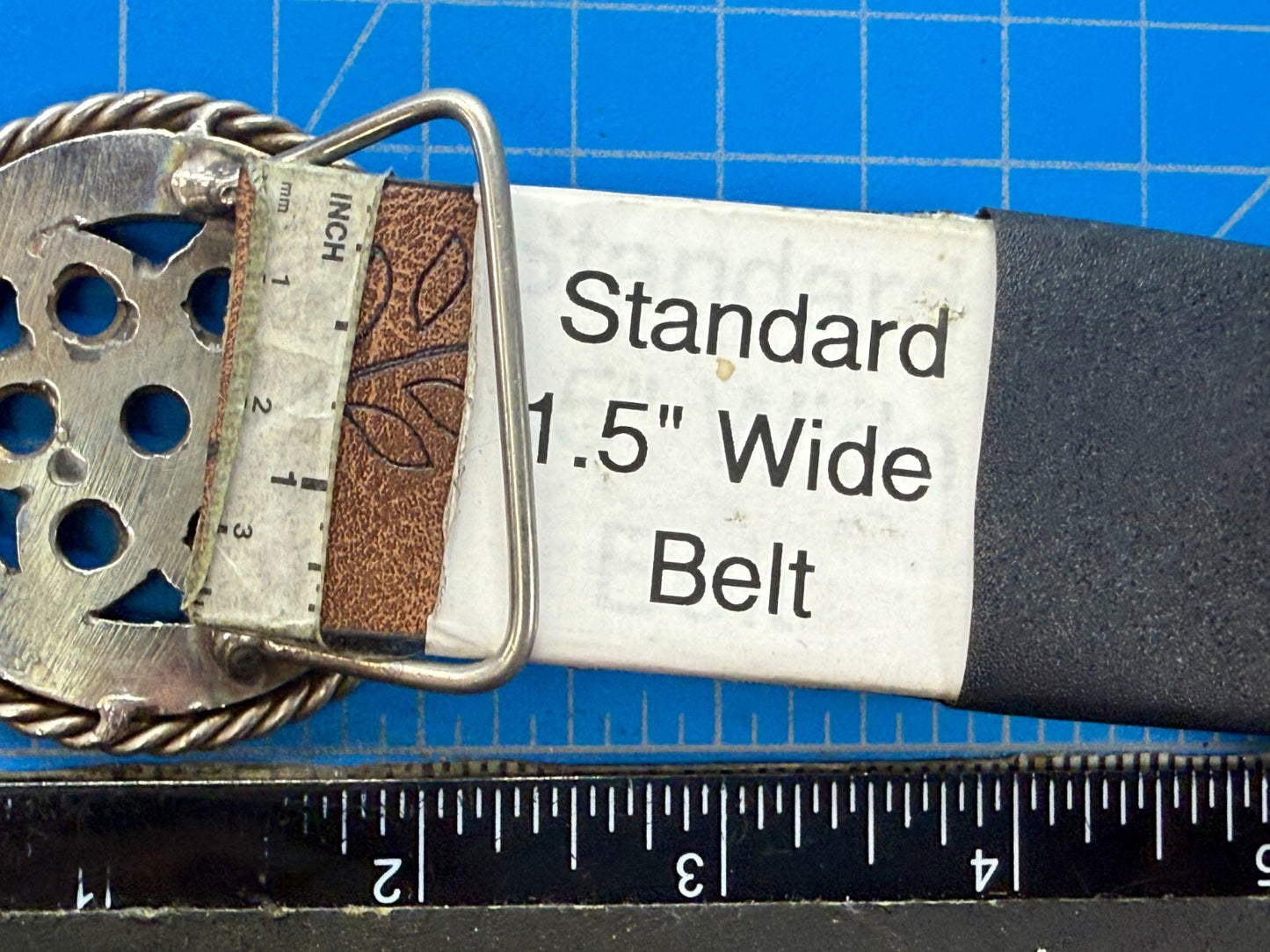 Artisan Welder's Art Handmade Abstract Open Work Round Silver Color Belt Buckle