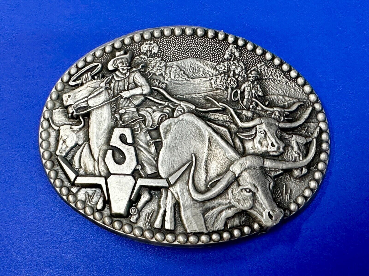 Award Design Medals Zee Series Longhorn Cattle Drive Cowboy Western Belt Buckle!