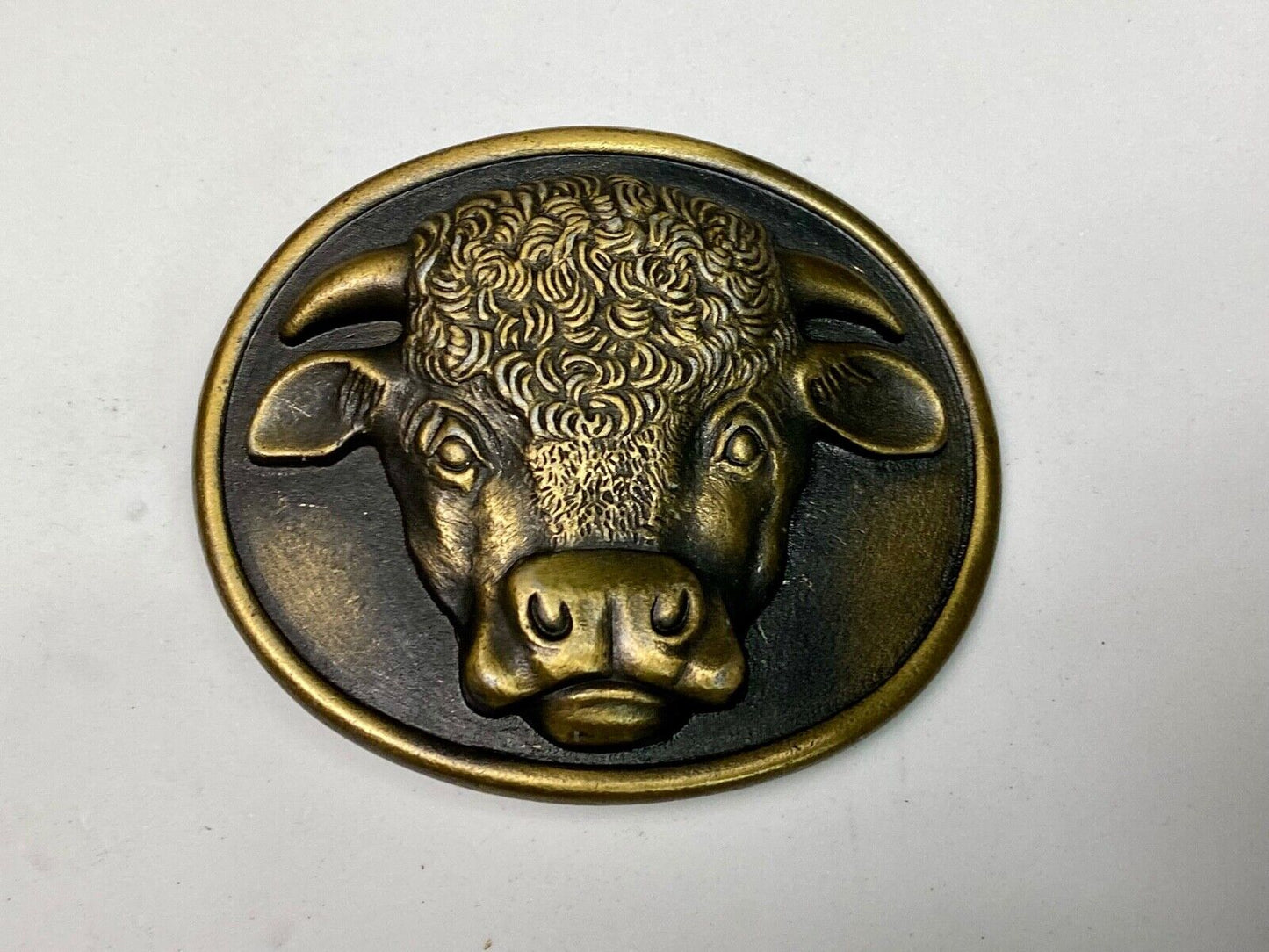 Big Beautiful Cow Head Western Collectable Belt Buckle From Myers-Suzio Signed W