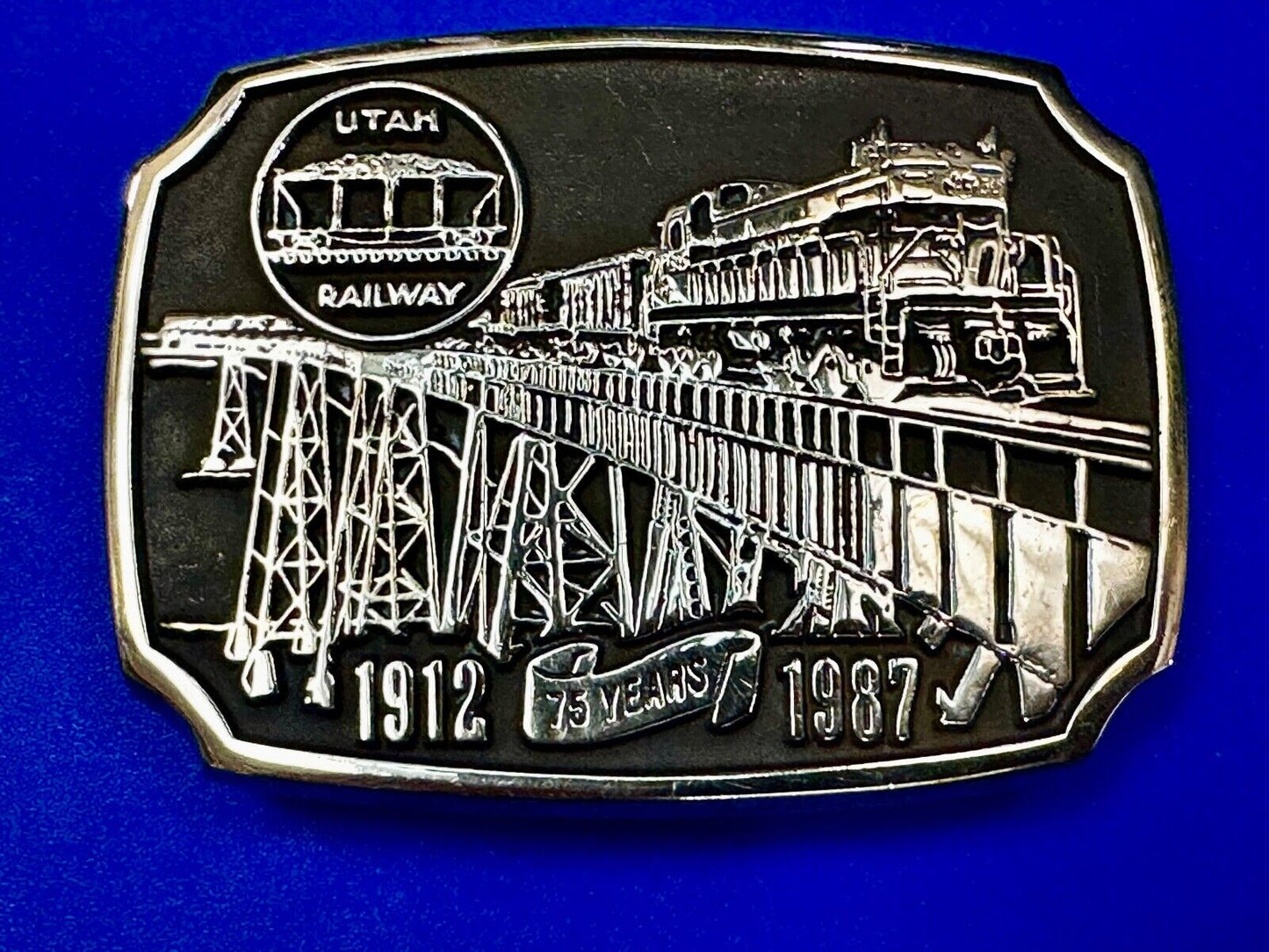 Utah Railway Train Rail Road 75 year Celebration 1897 Anacortes Belt Buckle