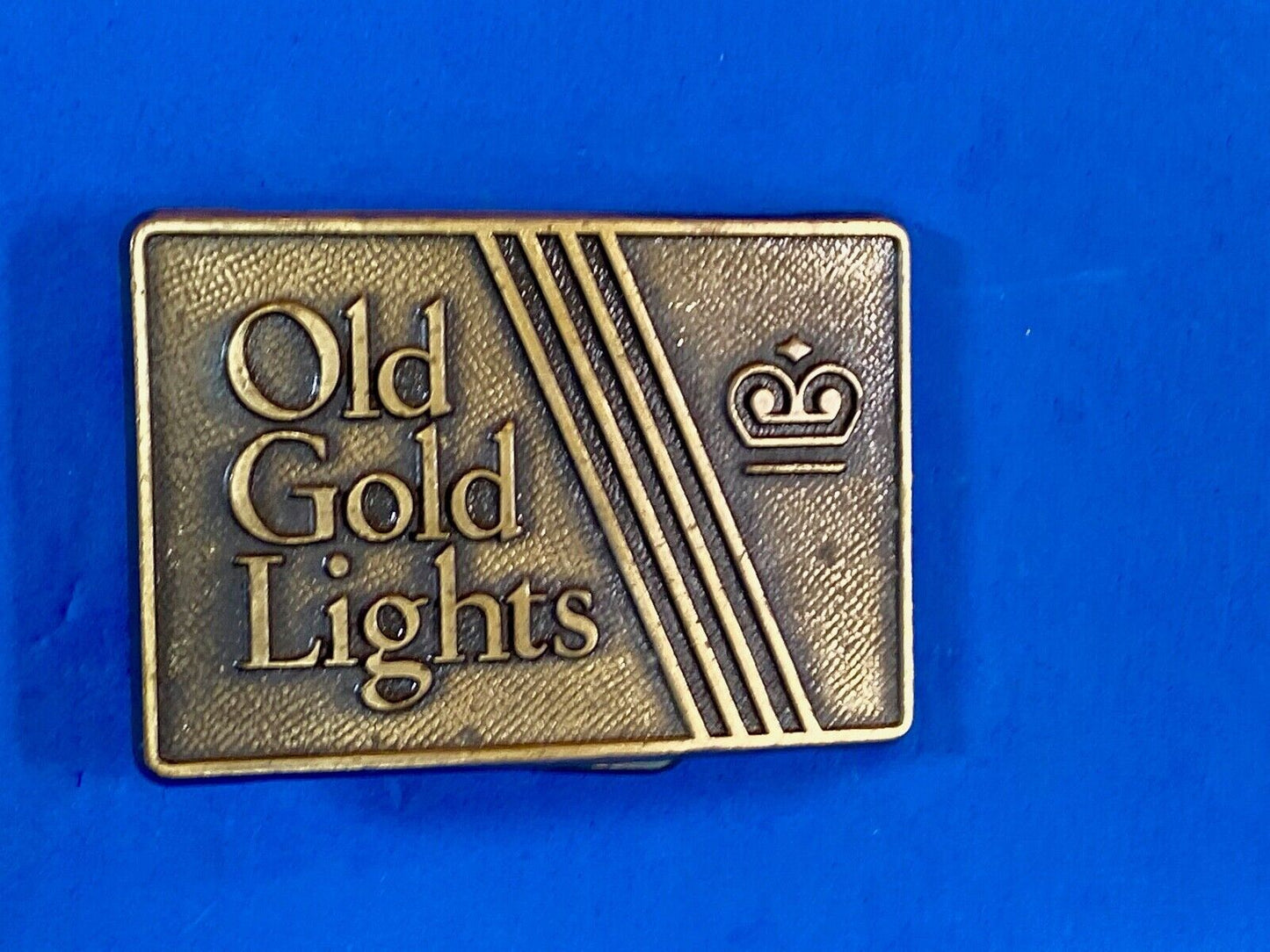 Vintage Advertising Old Gold Lights Tobacco Cigarette Company Belt Buckle Ldl