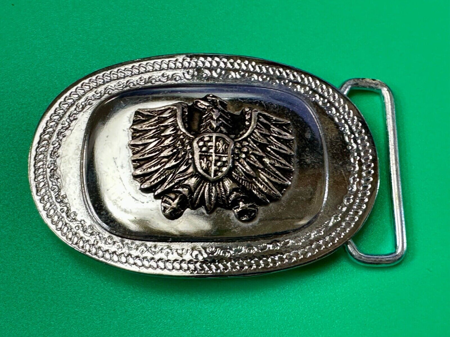 Thunderbird Eagle Shield Crest vintage two tone belt buckle