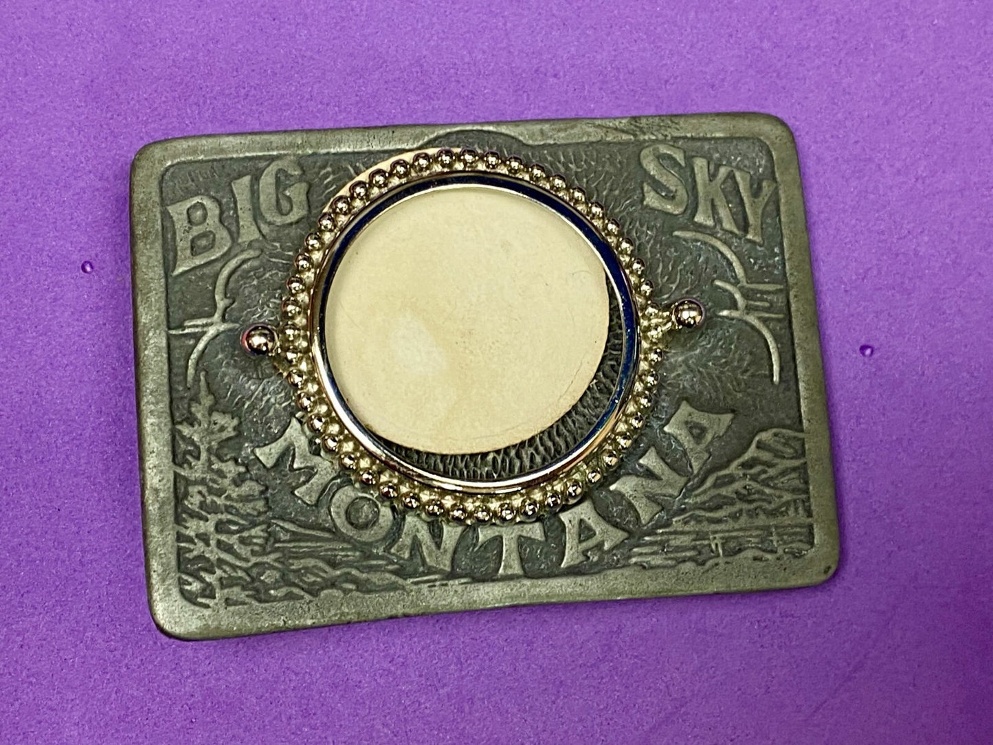 Big Sky Montana Nature Scene Vintage Blank Coin Collectors for Craft Belt Buckle