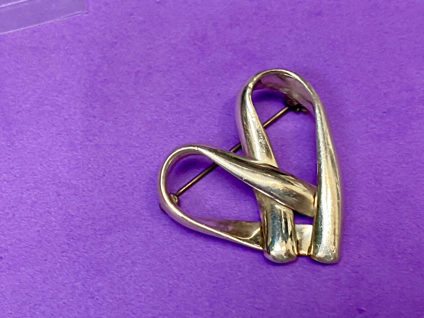 Vintage HEART Sterling Silver 925 vintage brooch pin marked M.F.Y