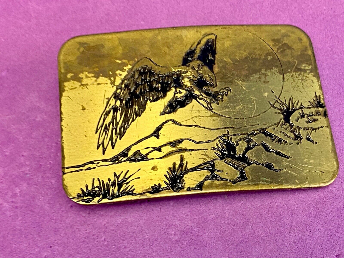 Vintage eagle picture drawing from the great American belt buckle company