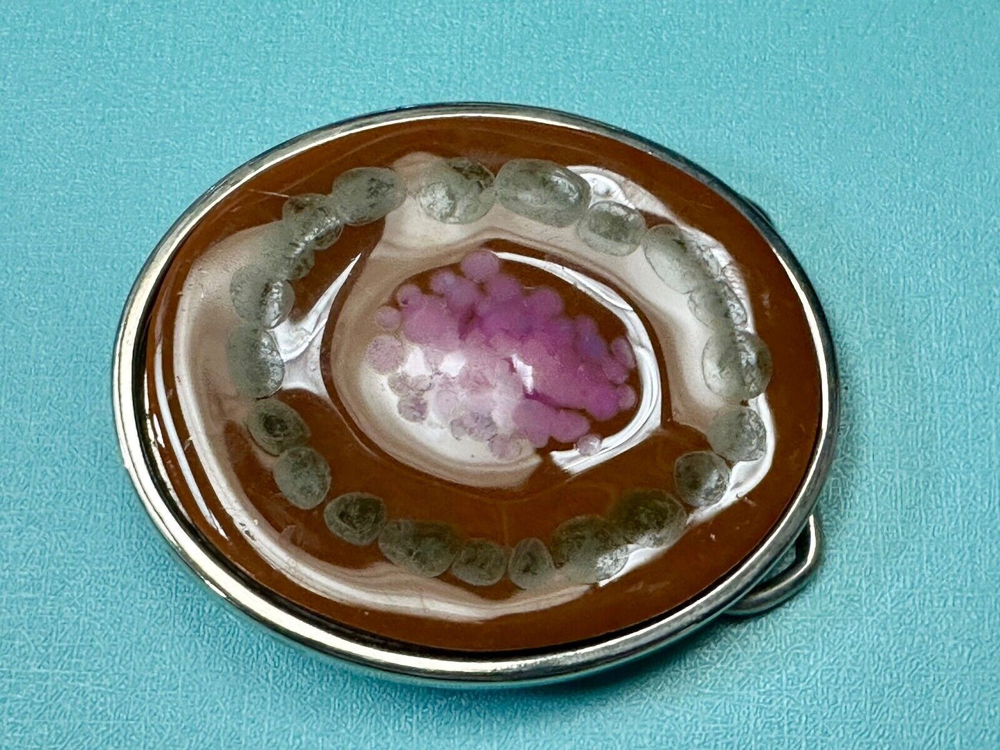 Art Enamel Swirl vintage artisan belt buckle