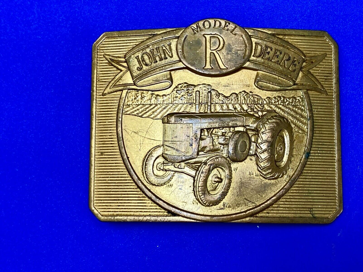 Vintage 1990 John Deere Tractors Model R Diesel commemorative belt buckle