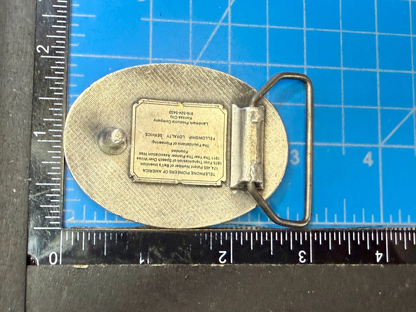 Telephone Pioneers of America Silver Color Commemorative Belt Buckle