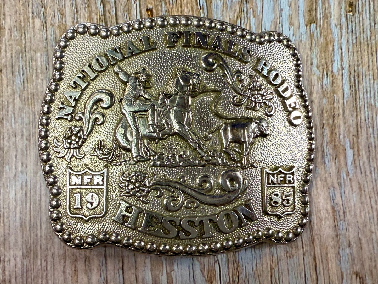 1985 Hesston NFR National Finals Rodeo Calf Roping 3rd Edition Belt Buckle