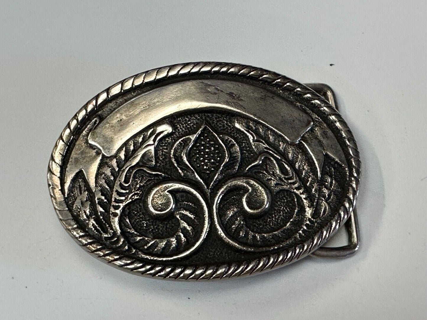 Award rodeo cowboy trophy belt buckle to engrave Pure Silver brass belt buckle