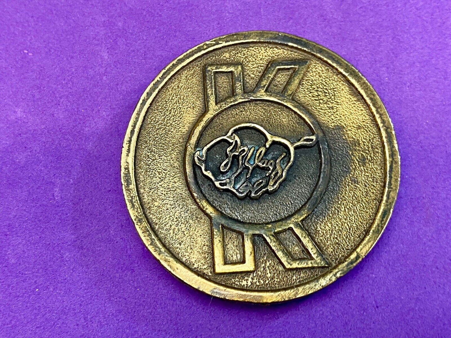 Vintage Hitline Western Cowboy Cowgirl Cow Steer Bull - Letter K belt buckle