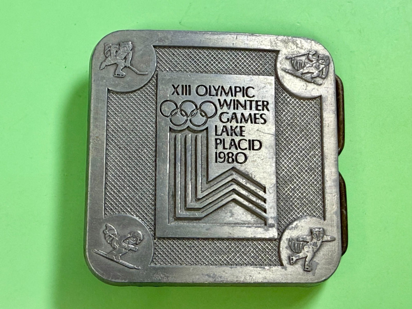 The Olympic Winter Games Lake Placid 1988 Commemorative Silver Color Belt Buckle