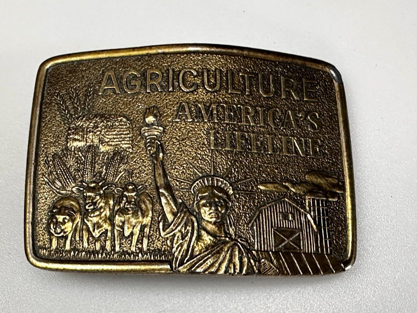 Agriculture America's Lifeline Farming Farmers -Lady Liberty Limited Belt Buckle