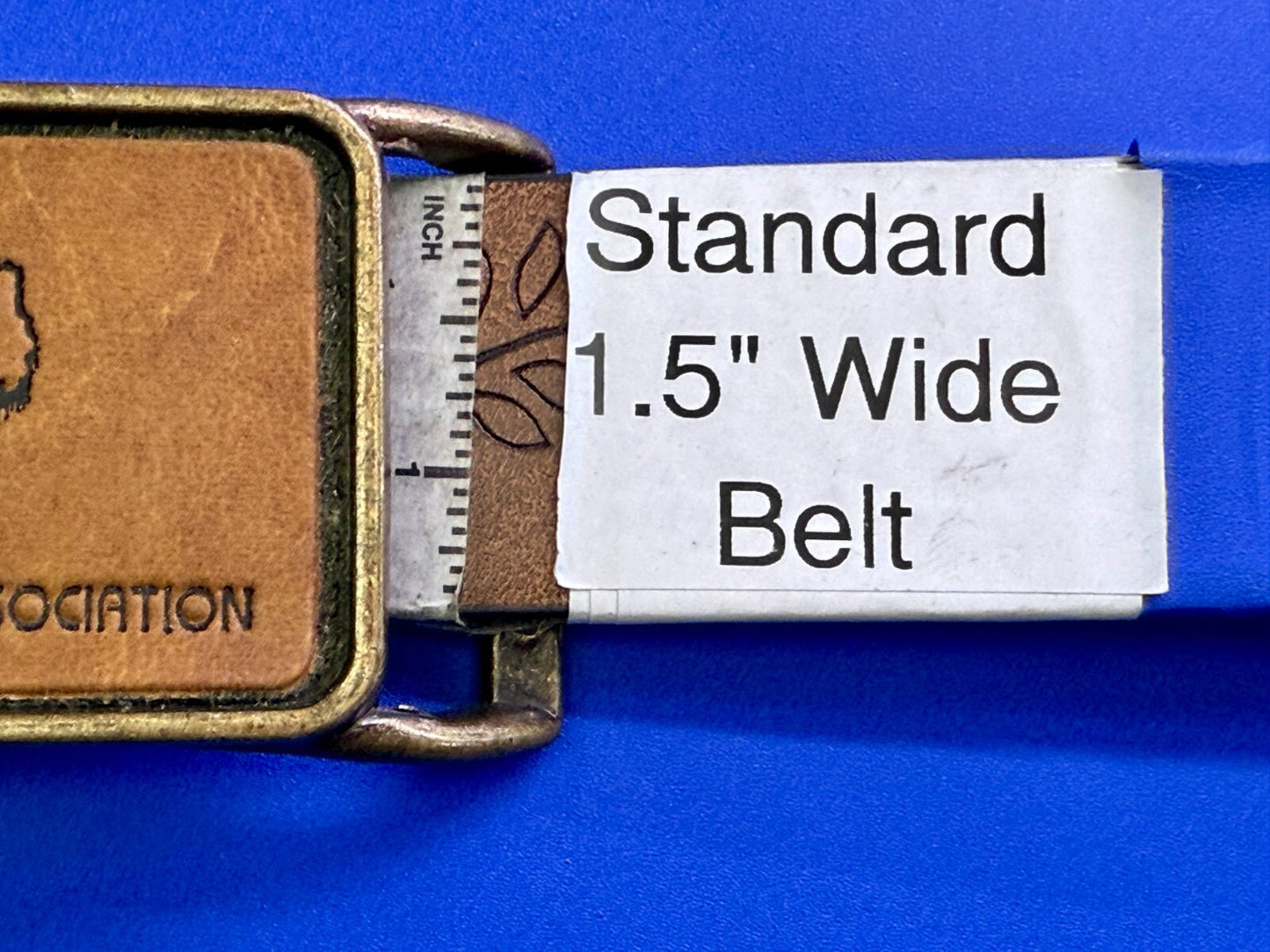 Texas Soybean Association Leather on Metal Commemorative Belt Buckle