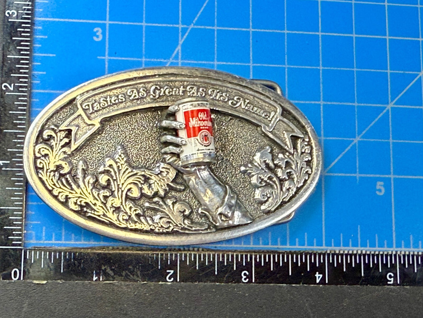 Taste as Great as Its Name Old Milwaukee Beer Promotional Belt Buckle by Adezy