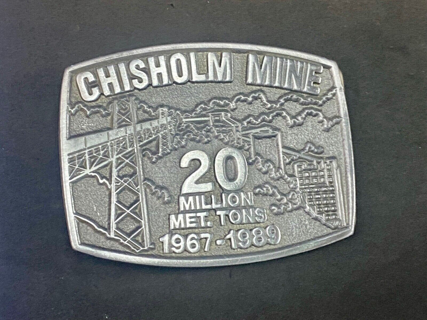 20 Million Metric Tons Mined - Belt Buckle Chisholm, Minnesota Mn Iron Mine