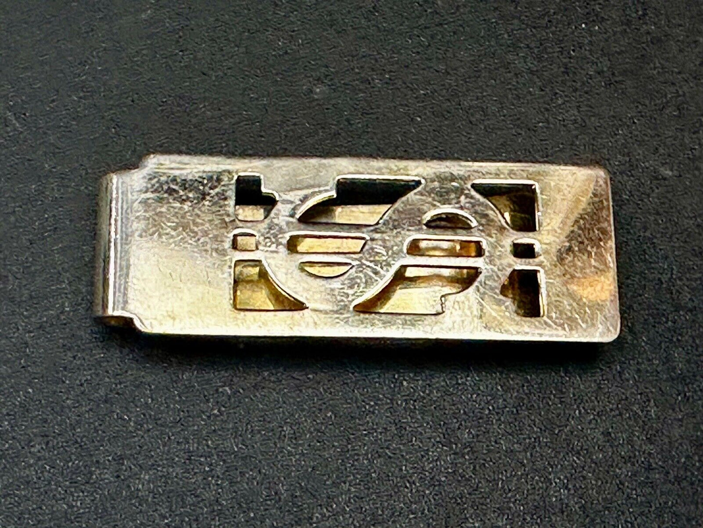 Art Deco Style Dollar Sign $ Symbol In Silver Tone Money Clip