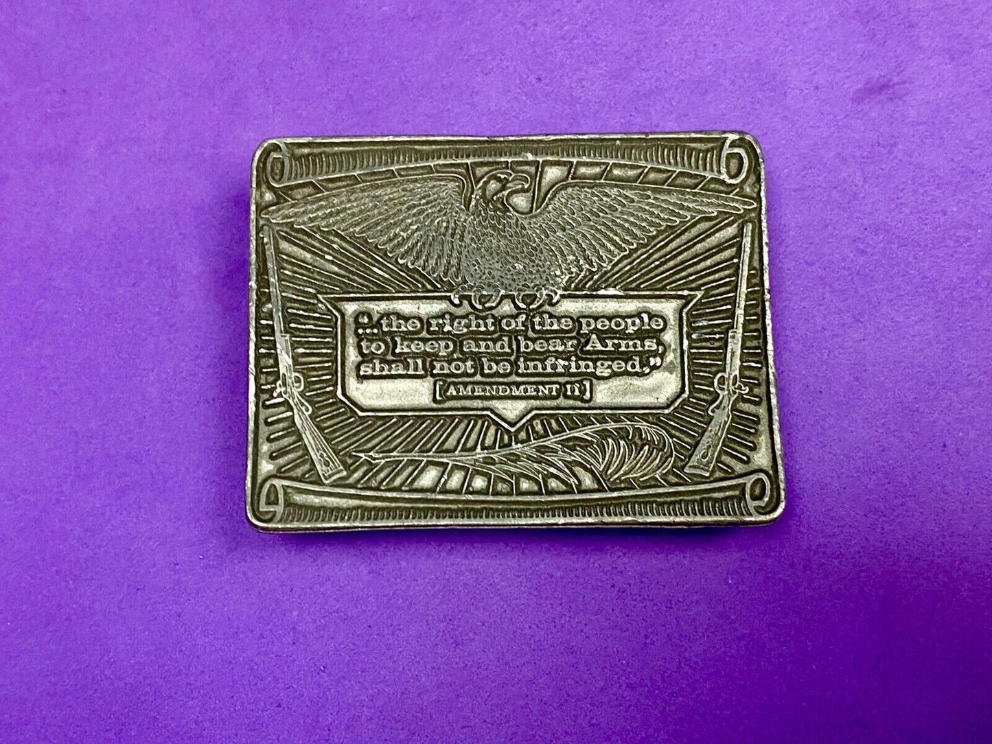 The Right To Keep And Bear Arms Shall Not Be Infringed 1976 Belt Buckle 11Th Gun