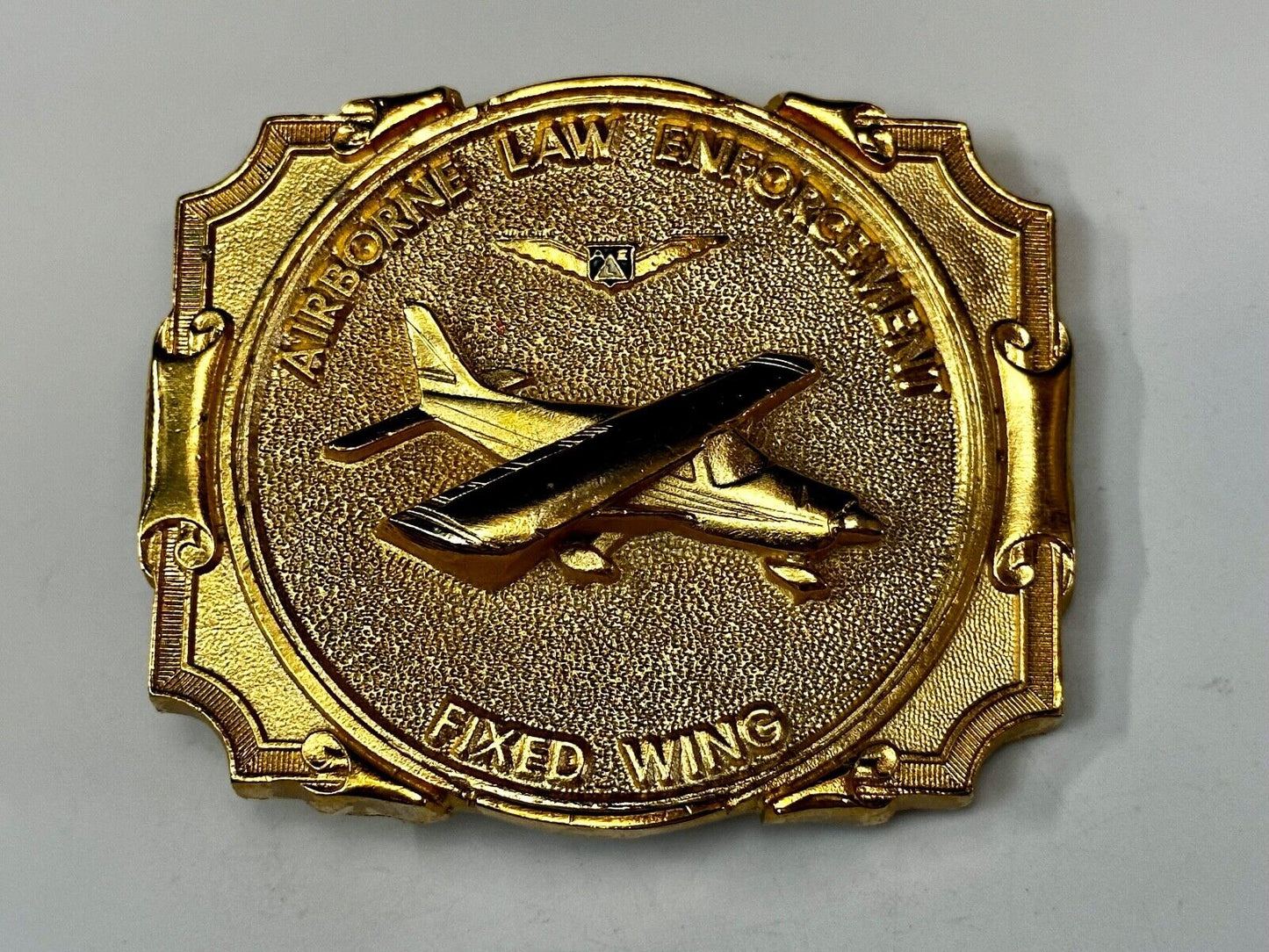 Airborne Law Enforcement Plane Police Pilot Fixed Wing Lg Belt Buckle #20 ALE