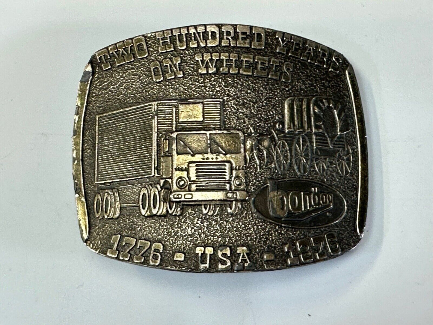 Bandog 200 years on wheels Semi Wagon Bicentennial belt buckle by Lewis Buckles