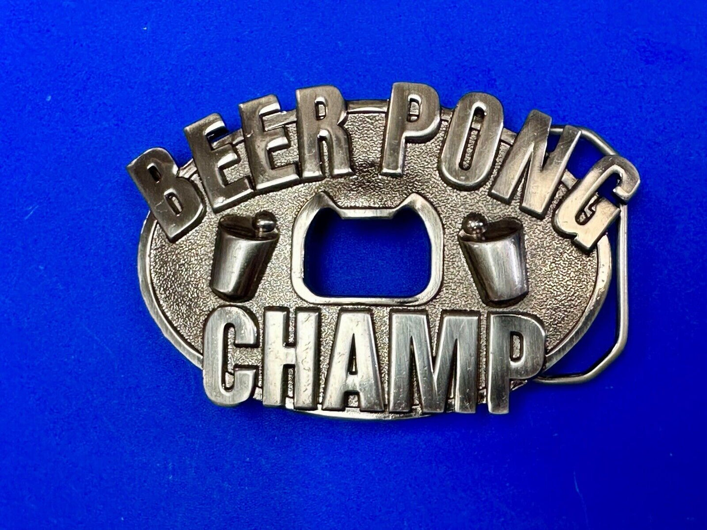 Beer Pong Champ Bottle Opener, Belt Buckle Award funny Novelty by Kalan